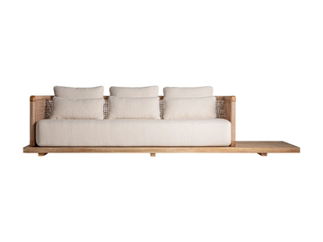TRENA - 3-seater fabric and wooden sofa with integrated coffee table by Vical Home - view 2